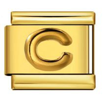 Letter Charm dorado Italian bracelet