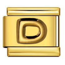 Letter Charm dorado Italian bracelet