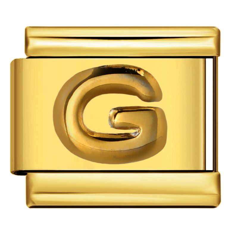 Letter Charm dorado Italian bracelet