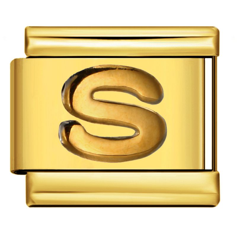 Letter Charm dorado Italian bracelet