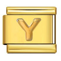 Letter Charm dorado Italian bracelet