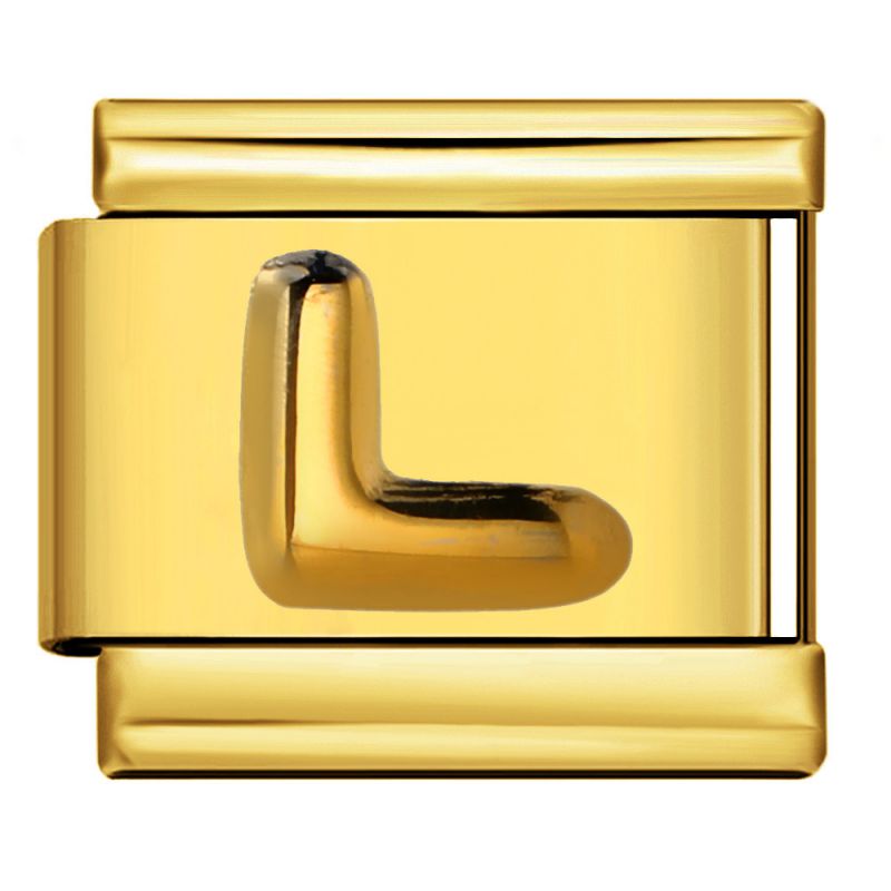 Letter Charm dorado Italian bracelet