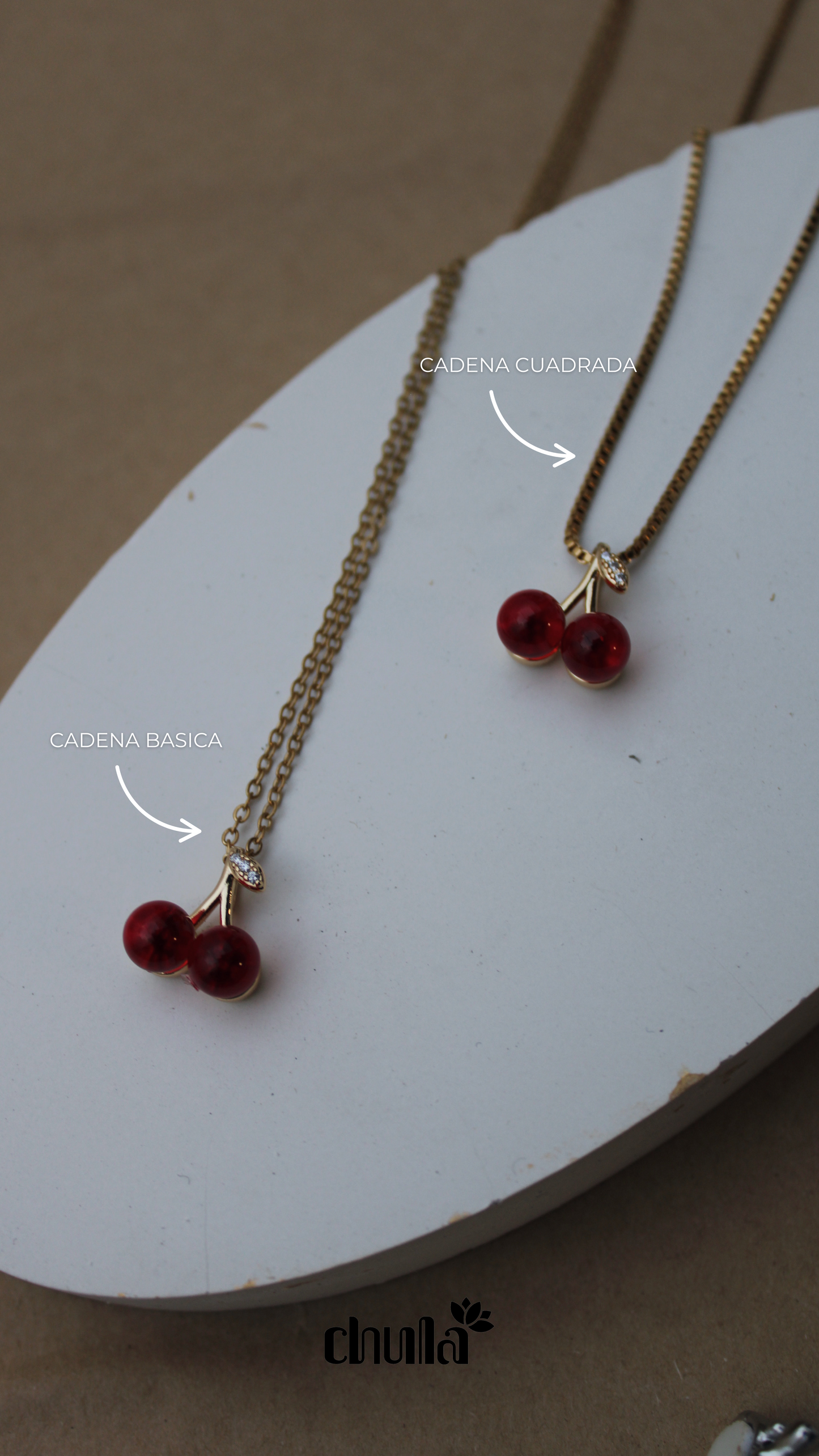 Collar Cerezas vidrios