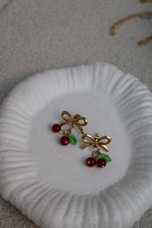 Pendientes Cereza Moñito