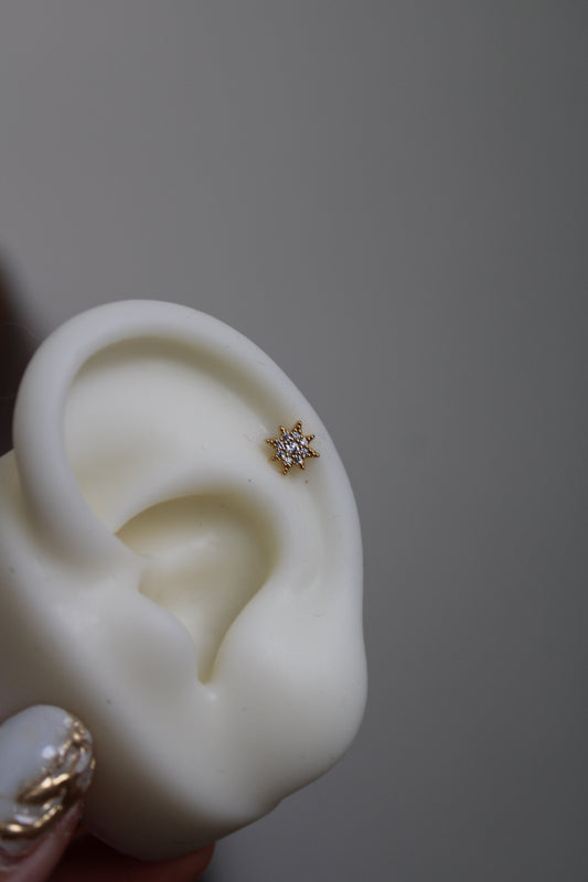 Pieza piercing destello