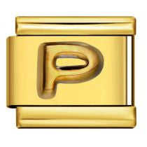 Letter Charm dorado Italian bracelet