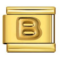 Letter Charm dorado Italian bracelet