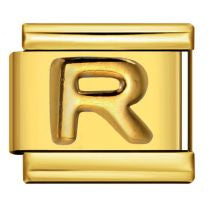 Letter Charm dorado Italian bracelet