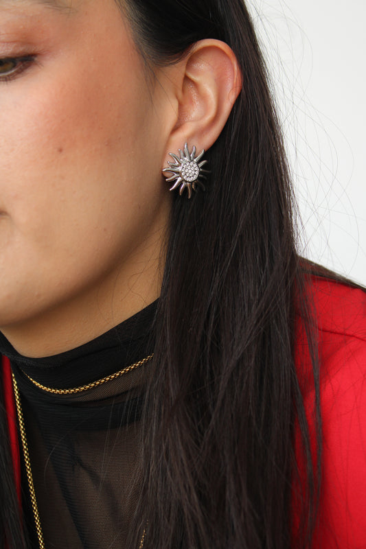 Aretes Sol Plateado