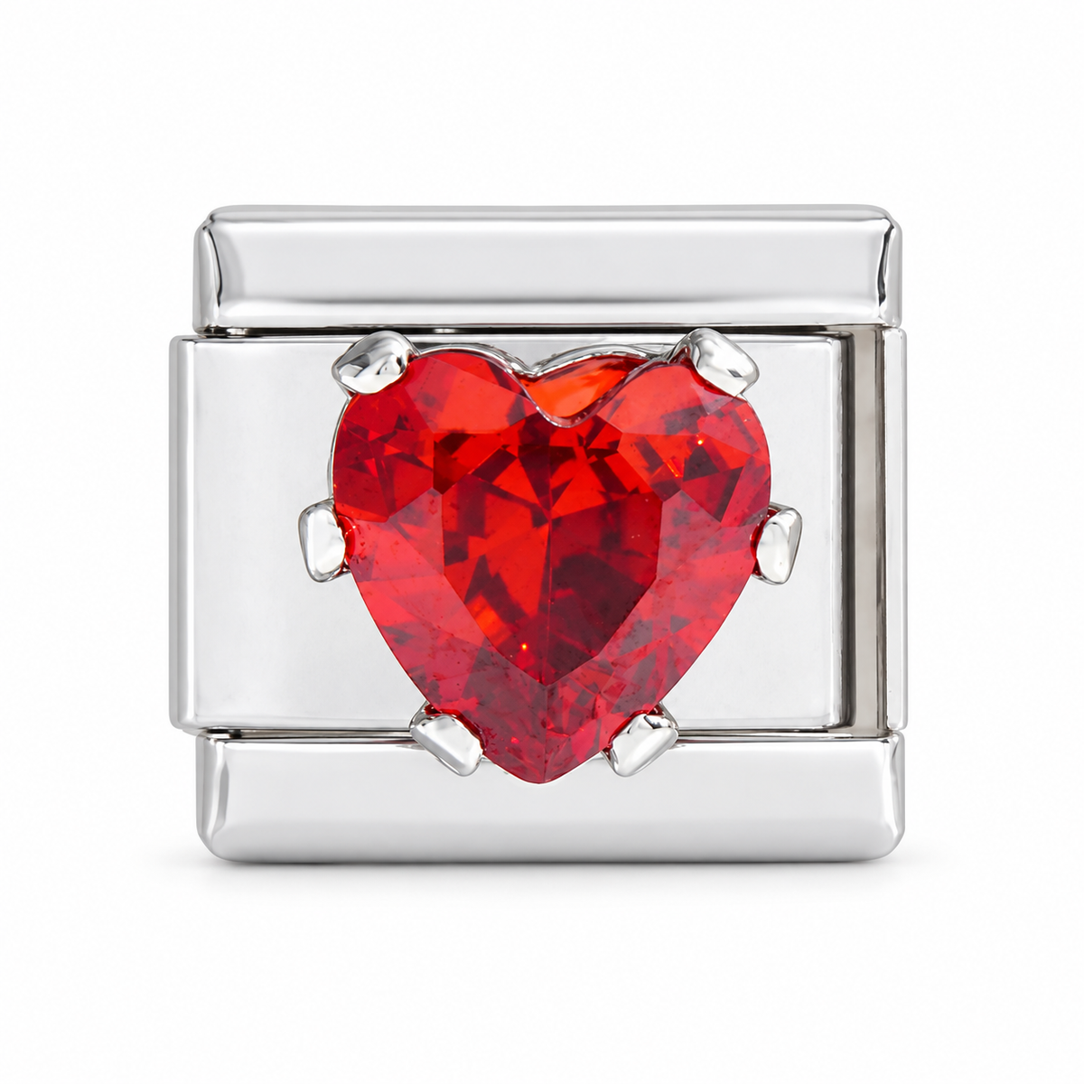 Charm italiano corazón zirconia