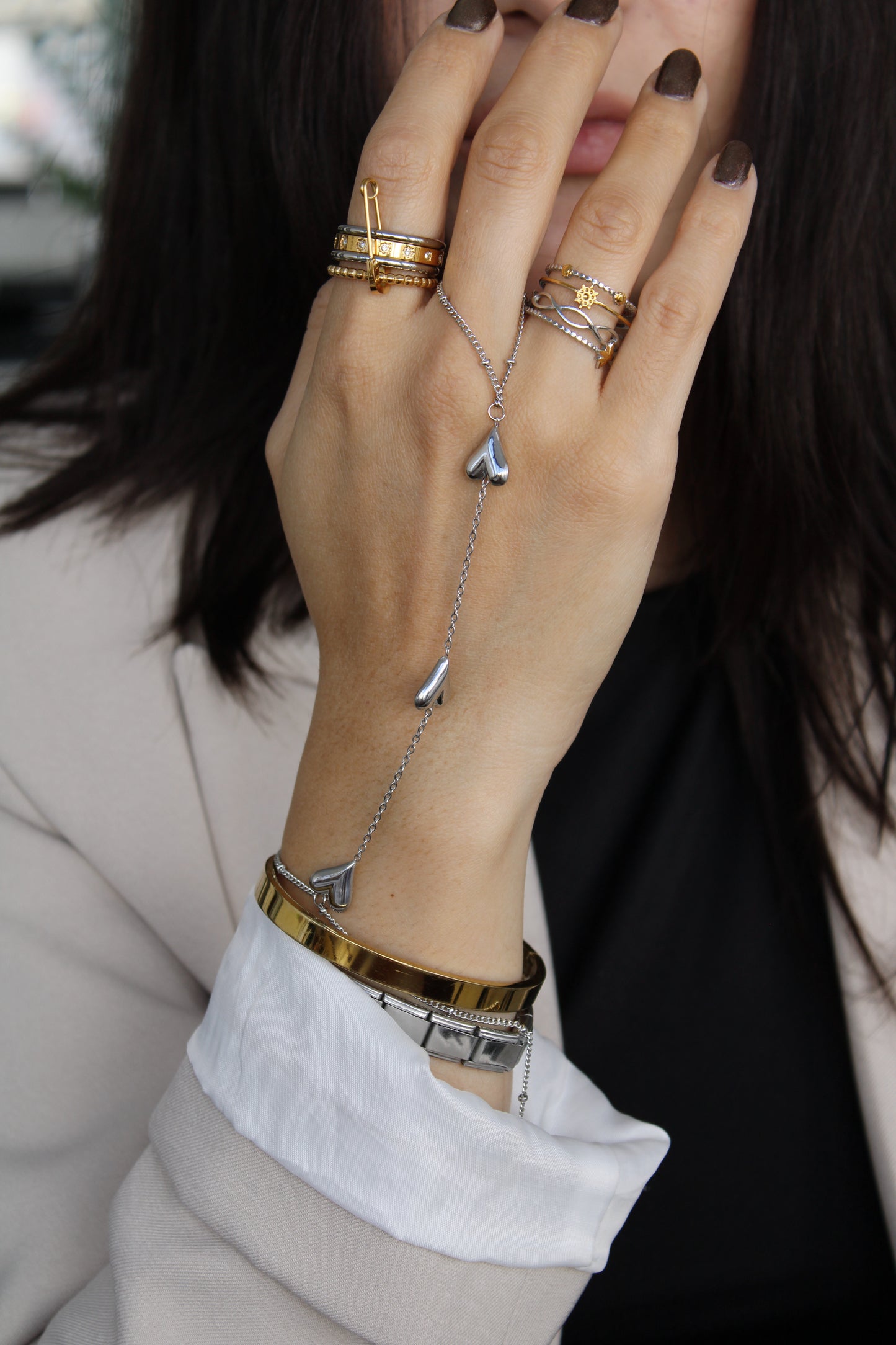 Ring bracelet peach
