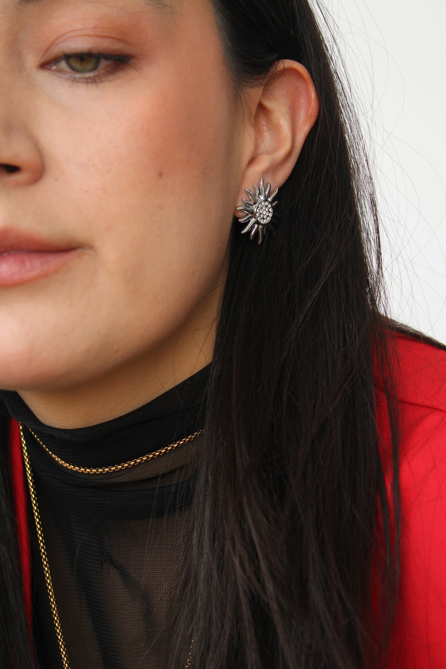 Aretes Sol Plateado