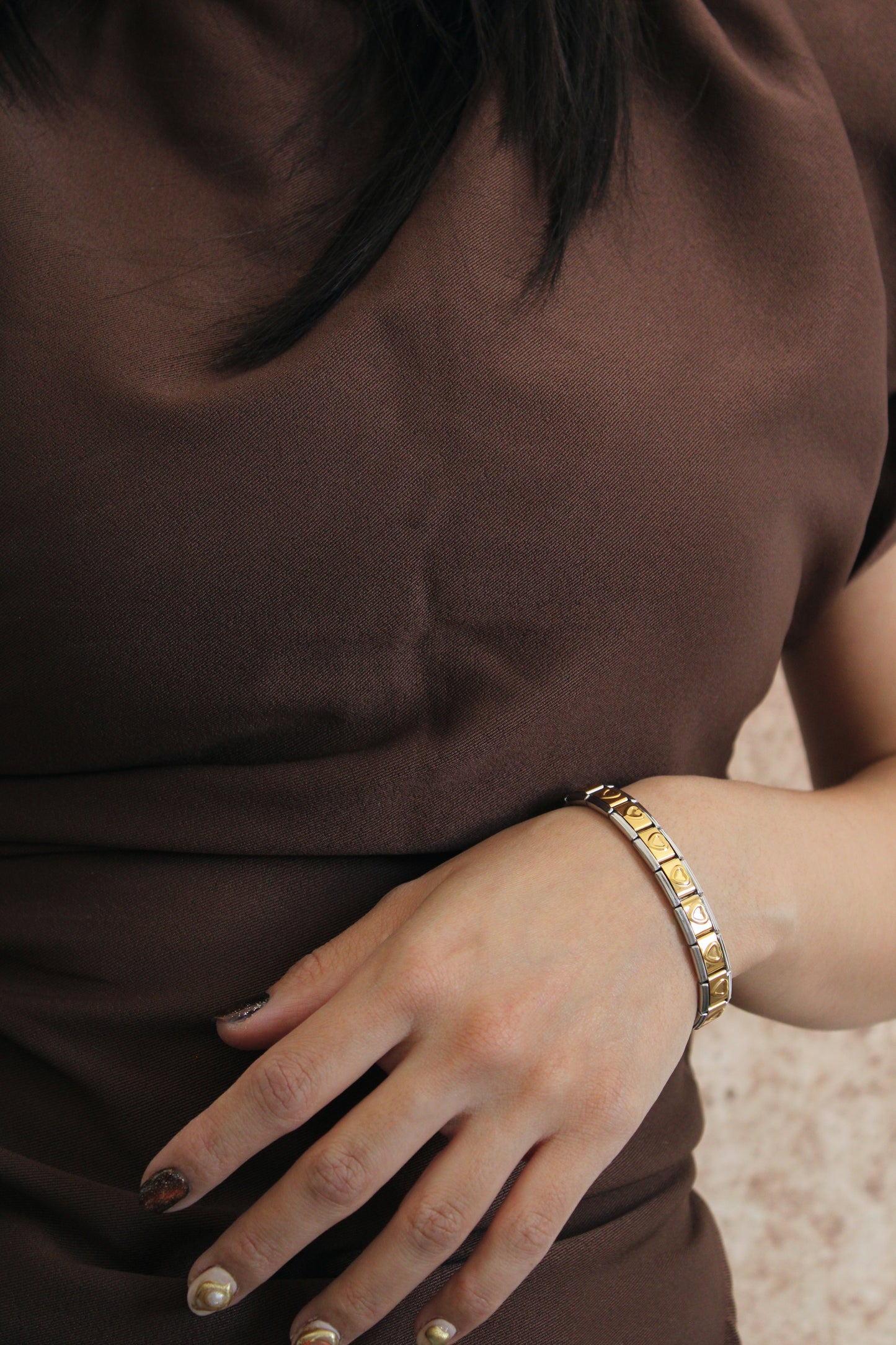 Brazalete italiano corazones